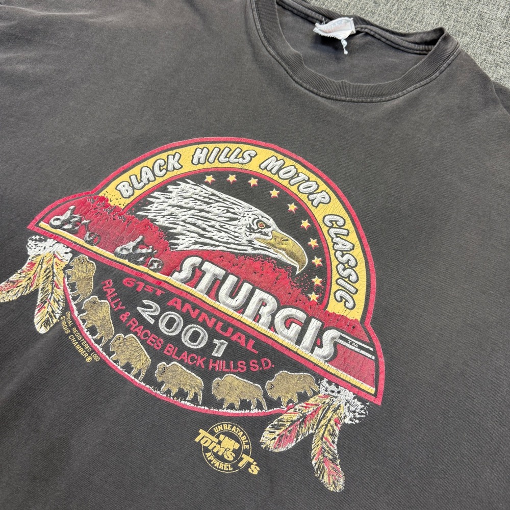 Vintage Sturgis T-Shirt Mens XXXL Black Hills Motor Classic Hanes Beefy Y2K